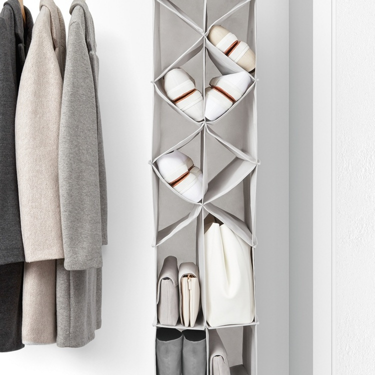 Hängande garderob för skor och väskor, PREMIUM COLGDOR PARA ZAPATOS, 30 x 30 x H 142,5 cm, Ljusgrå i gruppen Förvaring / Garderobsförvaring / Galgar och hängare hos SmartaSaker.se (41273)