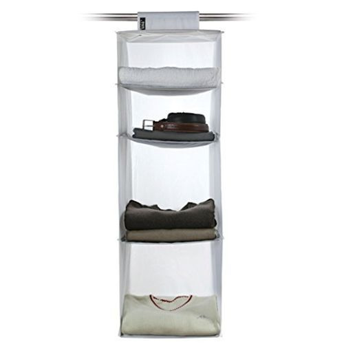 Hängande garderob med 4 hyllor DOMO LIVING, 33 x 33 x H103 cm, Vit i gruppen Förvaring / Sovrumsförvaring / Klädställningar hos SmartaSaker.se (41274)