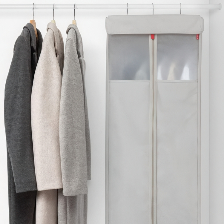 Hängande garderob, med klädstång, PREMIUM HANGING WARDROBE, 50 x 40 x H 125 cm, Ljusgrå i gruppen Förvaring / Garderobsförvaring hos SmartaSaker.se (41278)