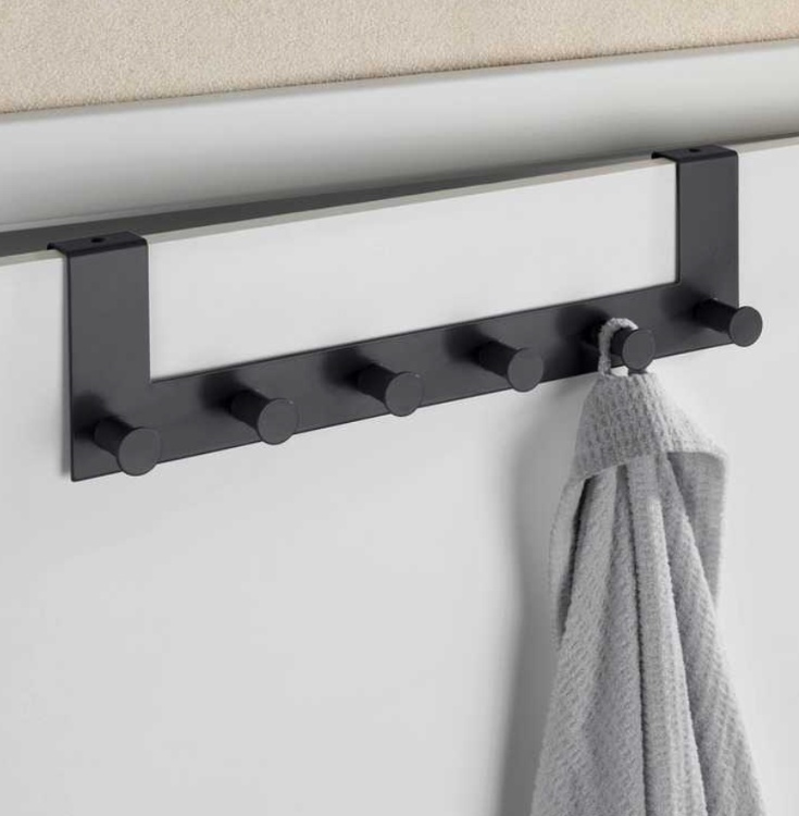 Hängare för tunna dörrar, 6 krokar, CELANO, 2 cm, Metall i gruppen Förvaring / Sovrumsförvaring / Dörrkrokar hos SmartaSaker.se (41293)