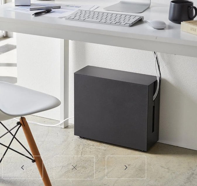 Kabellåda med hjul, TOWER LARGE CABLE BOX, 15 x 40 x H 34,5 cm, Yamazaki i gruppen Förvaring / Förvaringslådor hos SmartaSaker.se (41337)