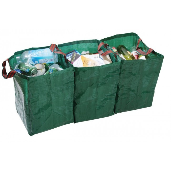 Kassar för källsortering, GARLAND RECYCLING, 3 st, 33 x H48 cm, Gröna i gruppen Förvaring / Städförvaring och sopsortering / Sopsortering hos SmartaSaker.se (41356)