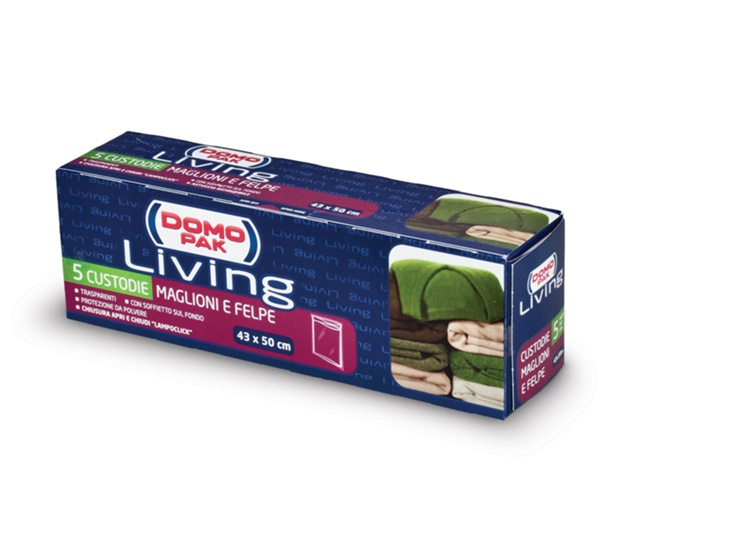 Klädpåsar för tröjor, genomskinlig plast, 5 st på rulle, LIVING ZIP-LOCK, 43 x H50 cm, Klar i gruppen Förvaring / Garderobsförvaring / Klädgarderober hos SmartaSaker.se (41372)