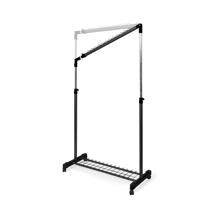 Klädställning med hjul, Sluttande, UNDER STAIRS, 91,5 x 42 x H 102 - 170 cm, Svart / Silver i gruppen Förvaring / Garderobsförvaring / Klädgarderober hos SmartaSaker.se (41382)