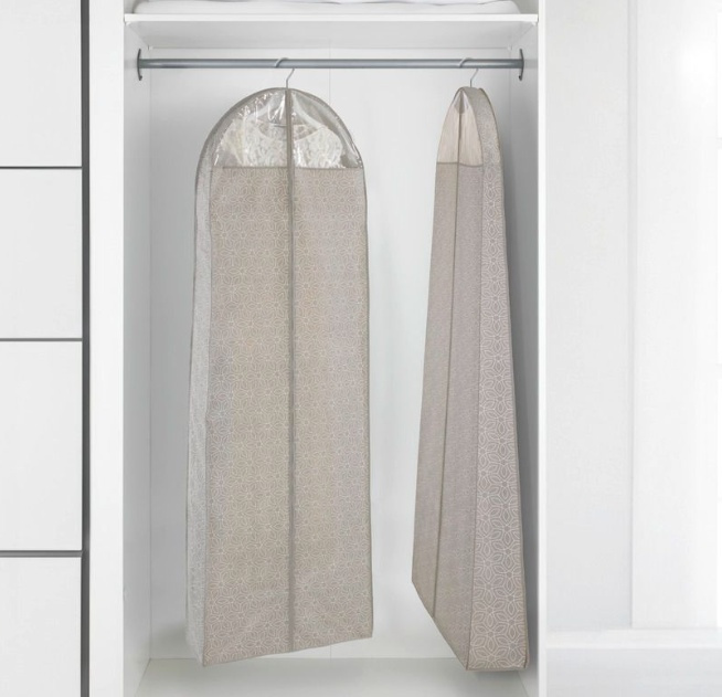 Klädöverdrag för festklänningar, Extra Långt, BALANCE PARTY DRESS, 60 x 20 x H 180 cm, Beige i gruppen Förvaring / Garderobsförvaring / Klädgarderober hos SmartaSaker.se (41398)