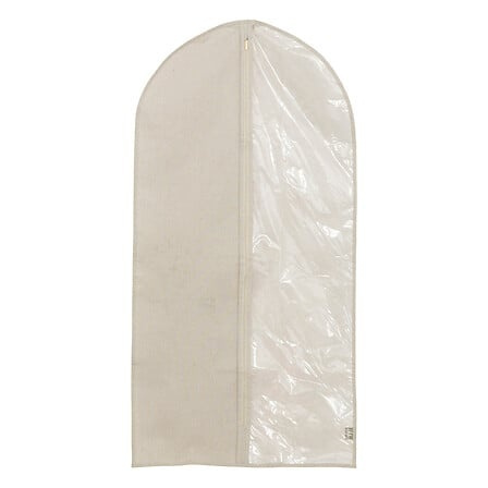 Klädöverdrag med stort fönster, DRESSY CLOTHES COVER, 58 x H 115 cm, Beige /Transparent i gruppen Förvaring / Garderobsförvaring / Klädgarderober hos SmartaSaker.se (41400)