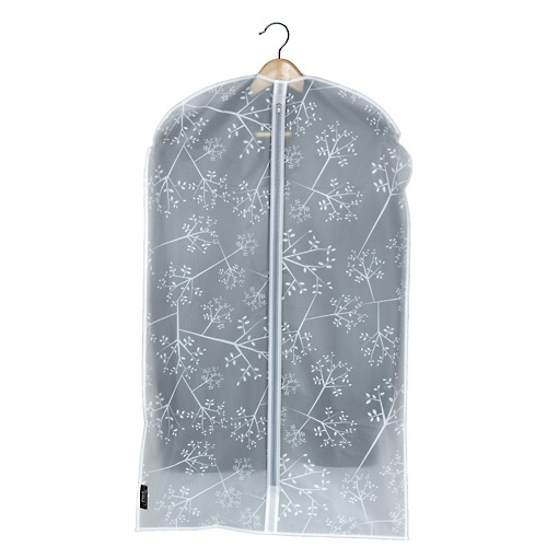Klädöverdrag, Kort, WHITE LEAF, 60 x H 100 cm, Vit i gruppen Förvaring / Garderobsförvaring / Klädgarderober hos SmartaSaker.se (41433)