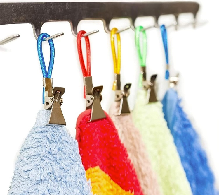 Klämmor för handdukar som saknar ögla, 5 st, HABO TOWEL CLIPS, Blandade Färger i gruppen Förvaring / Badrumsförvaring hos SmartaSaker.se (41454)