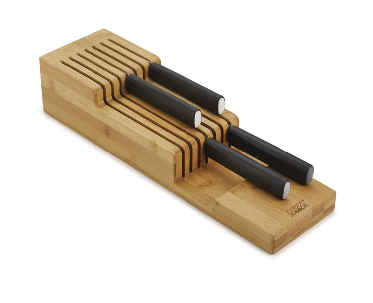 Knivställ för 9 st knivar, 2 nivåer, DRAWERSTORE BAMBOO, Joseph Joseph, 39,8 x 11 x H 9 cm, Bambu i gruppen Förvaring / Köksförvaring / Organisera köksskåp / Besticklådor hos SmartaSaker.se (41465)