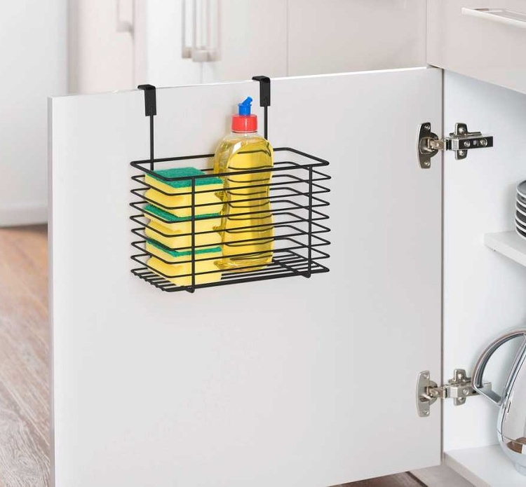Korg i metall för skåpdörr, LARGE EINHÄNGEKORB, 24 x 15 x H24,5 cm, Svart i gruppen Förvaring / Köksförvaring / Organisera köksskåp hos SmartaSaker.se (41467)