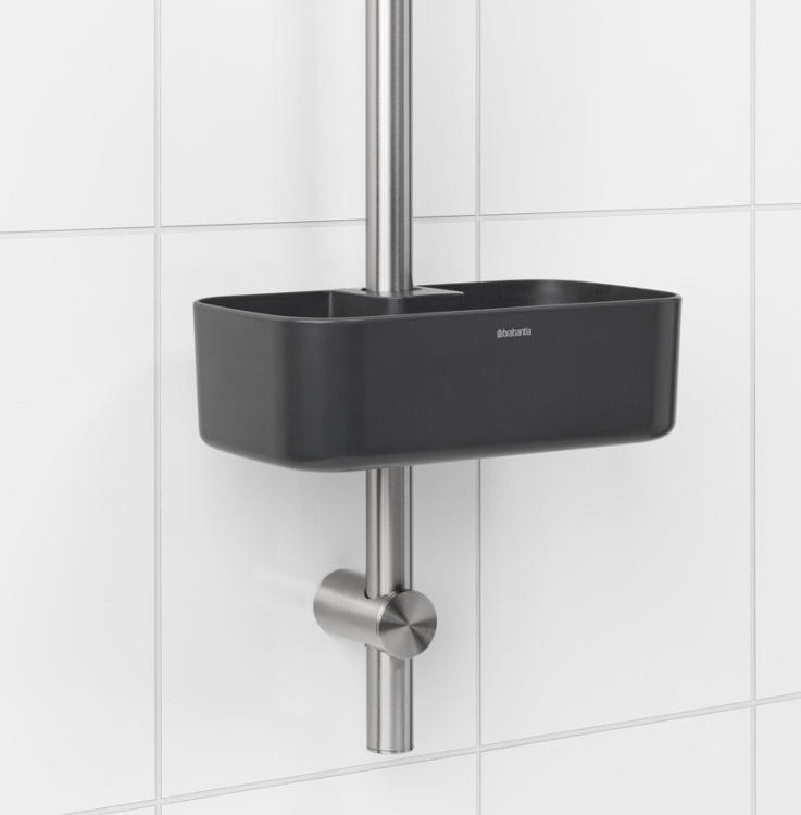 Korg för Duschstång, RENEW SHOWER CADDY, 24,4 x 13,3 x H 7,5 cm , Brabantia, Mörkgrå i gruppen Förvaring / Badrumsförvaring / Bad- och duschkorgar hos SmartaSaker.se (41471)