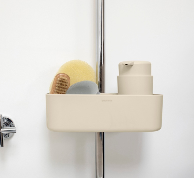 Korg för Dushstång, RENEW SHOWER CADDY, 24,4 x 13,3 x H 7,5 cm , Brabantia, Soft Beige i gruppen Förvaring / Badrumsförvaring / Bad- och duschkorgar hos SmartaSaker.se (41472)