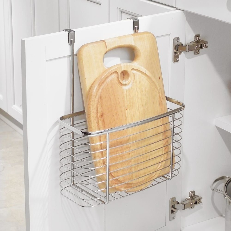 Korg för skåpdörr, Hög, ID OVER CABINET BASKET, 15 x 28 x H 35 cm, Silver i gruppen Förvaring / Köksförvaring / Organisera köksskåp / Under diskbänksförvaring hos SmartaSaker.se (41476)