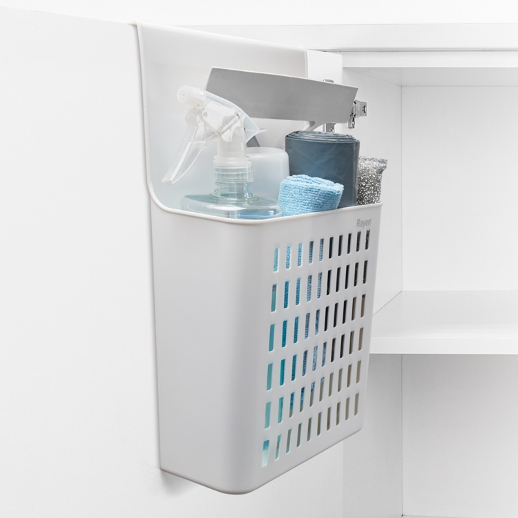 Korg för skåpdörr, Plast, COLGADOR MULTIUSOS PUERTAS, Vit i gruppen Förvaring / Städförvaring och sopsortering / Städkorgar hos SmartaSaker.se (41478)