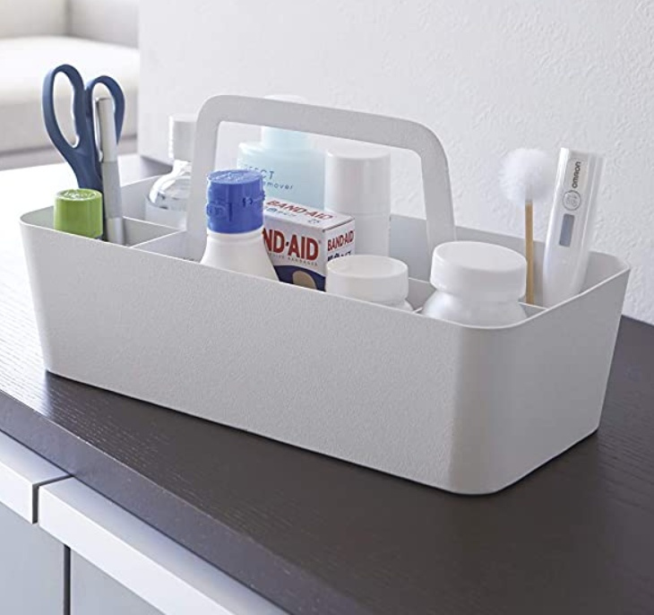 Korg i metall, TOWER TOOL BOX, 30 x 15 x H 15 cm, Yamazaki, Vit i gruppen Förvaring / Städförvaring och sopsortering / Städkorgar hos SmartaSaker.se (41485)
