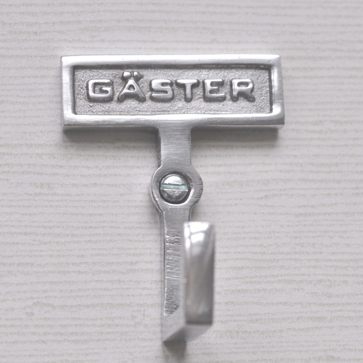 Krok med skylt och ram, GÄSTER, H 7 cm, Exmez, Aluminium i gruppen Förvaring / Magneter och självhäftande / Skyltar och etiketter hos SmartaSaker.se (41521)