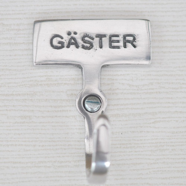 Krok med skylt, GÄSTER, Exmez, Sandgjuten aluminium i gruppen Förvaring / Badrumsförvaring hos SmartaSaker.se (41523)