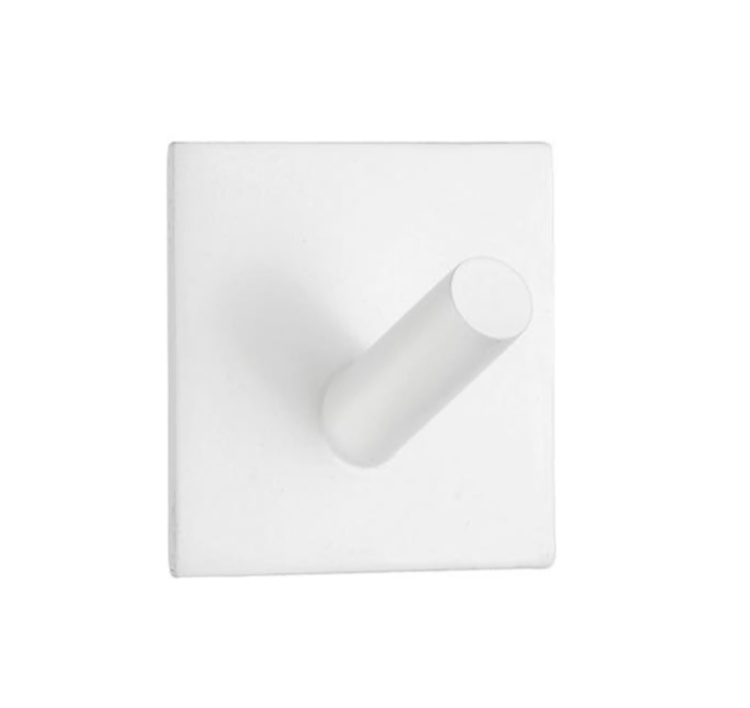 Krok, Självhäftande, Square, BESLAGSBODEN, 4,5 x 4,5 cm, Vit i gruppen Förvaring / Magneter och självhäftande / Självhäftande krokar hos SmartaSaker.se (41538)