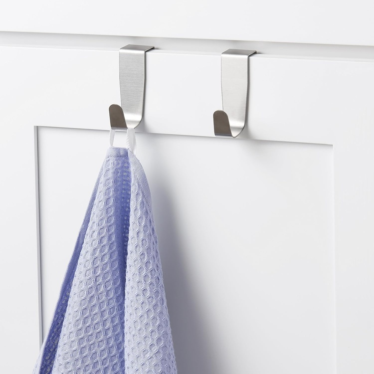 Krokar för skåpdörr / låda, Borstad rostfritt stål, 2 st, SIMPLY SMART, Silver i gruppen Förvaring / Sovrumsförvaring / Dörrkrokar hos SmartaSaker.se (41548)