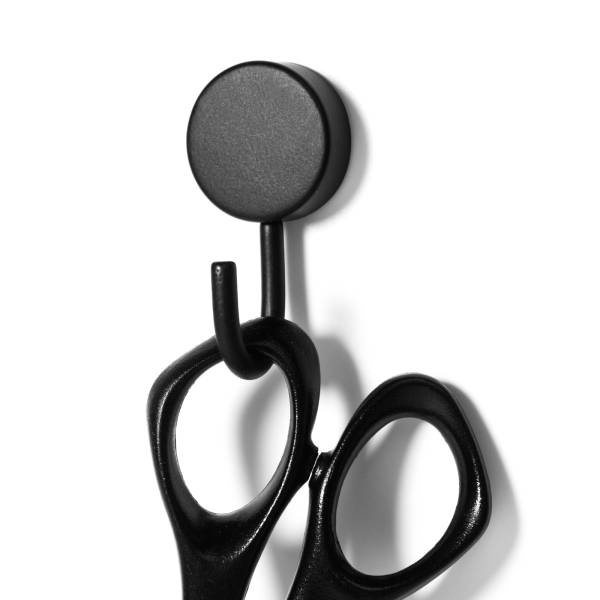 Krokar, Magnetiska, 2 st, PORTA BLACK, Ø 2,5 x H 5 cm, Svart i gruppen Förvaring / Magneter och självhäftande / Magnetkrokar hos SmartaSaker.se (41557)