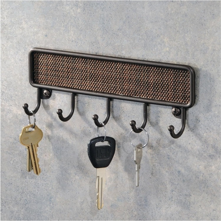 Kroklist med 5 krokar, TWILLO BRONZE, 20,5 x 3 x H 7 cm, Brun i gruppen Förvaring / Hallförvaring / Nyckelskåp hos SmartaSaker.se (41563)