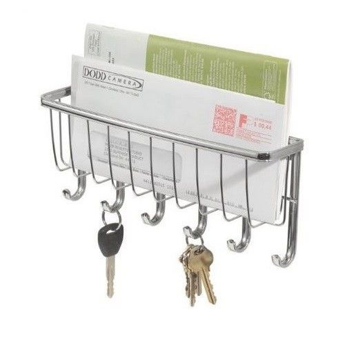 Kroklist med förvaring, YORK LYRA, 27 x 6 x H 12 cm, Krom i gruppen Förvaring / Hallförvaring / Krokar och hängare hos SmartaSaker.se (41568)