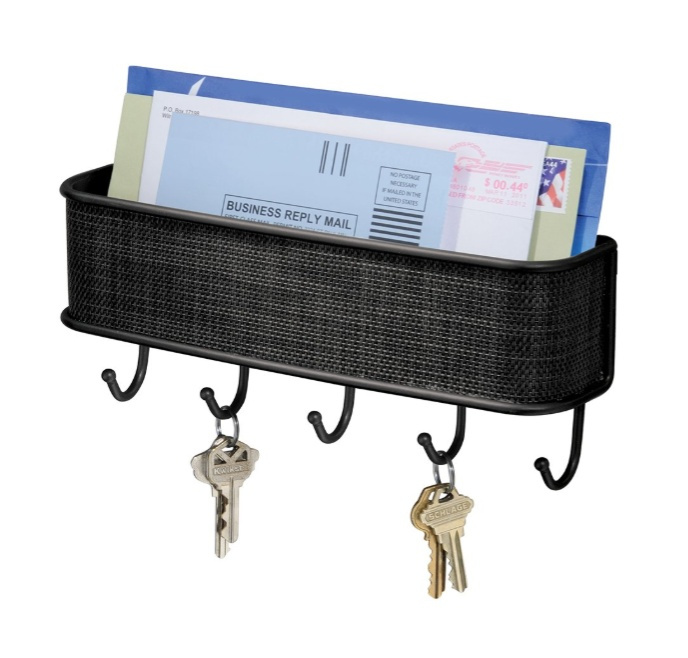 Kroklist med förvaring,, TWILLO WALL LETTER RACK, Svart i gruppen Förvaring / Hallförvaring / Krokar och hängare hos SmartaSaker.se (41569)
