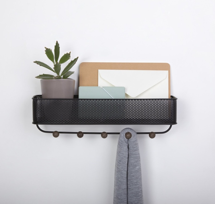 Kroklist med hylla, ESTIQUE, Umbra, 32 x 9 x H 9 cm i gruppen Förvaring / Hallförvaring / Krokar och hängare hos SmartaSaker.se (41570)