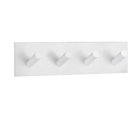 Kroklist, 4 krokar, Självhäftande, BESLAGSBODEN, 18 x H 4,5 cm, Vit i gruppen Förvaring / Magneter och självhäftande hos SmartaSaker.se (41576)
