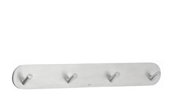 Kroklist, 4 krokar, Självhäftande, BESLAGSBODEN, 21 x H 3 cm, Borstat rostfritt stål i gruppen Förvaring / Hallförvaring / Krokar och hängare hos SmartaSaker.se (41578)
