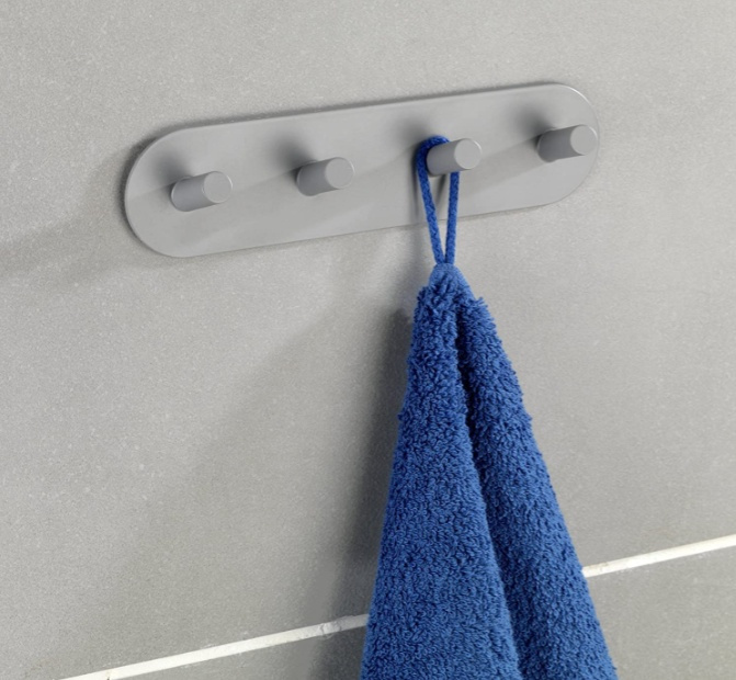 Kroklist, 4 krokar, Självhäftande, Metall, PIENCO QUADRO i gruppen Förvaring / Hallförvaring / Krokar och hängare hos SmartaSaker.se (41582)