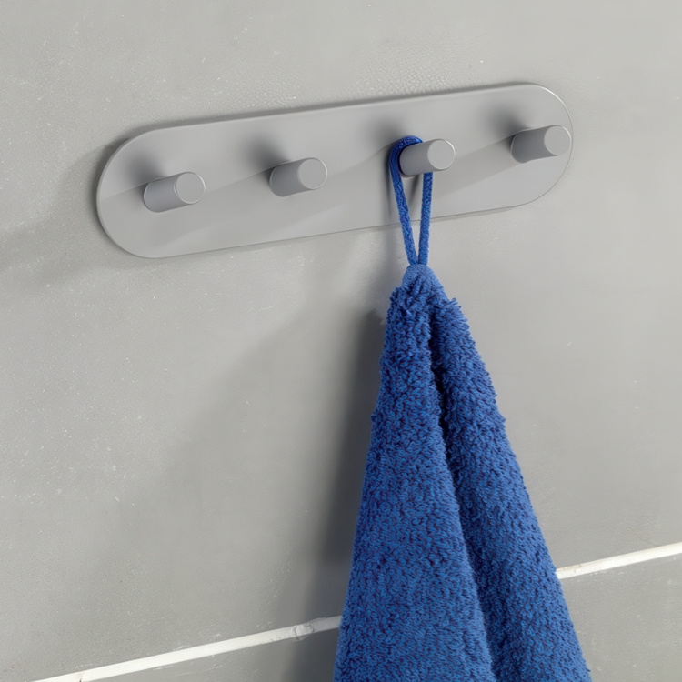 Kroklist, 4 krokar, Självhäftande, Metall, PIENCO QUADRO i gruppen Förvaring / Hallförvaring / Krokar och hängare hos SmartaSaker.se (41582)