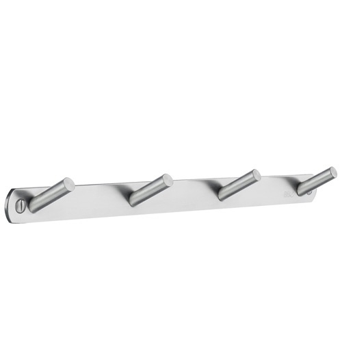Kroklist, 4 st krokar, BESLAGSBODEN, 31 x H 2 cm, Borstat rostfritt stål i gruppen Förvaring / Hallförvaring / Krokar och hängare hos SmartaSaker.se (41585)