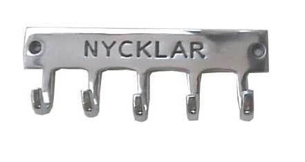 Kroklist, NYCKLAR, Exmez, 12 x 3 x H 4 cm, Aluminium i gruppen Förvaring / Hallförvaring hos SmartaSaker.se (41590)