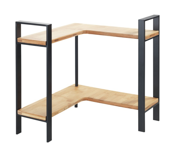 Kryddhylla för köksbänken, LOU SPICE CORNER SHELF, 30 x 30 x H 33 cm, Svart & bambu i gruppen Förvaring / Köksförvaring hos SmartaSaker.se (41598)