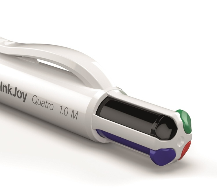 Kulpenna, 4 färger i 1, PAPER MATE SMOOTH INK JOY, Vit i gruppen Förvaring / Kontorsmaterial hos SmartaSaker.se (41615)