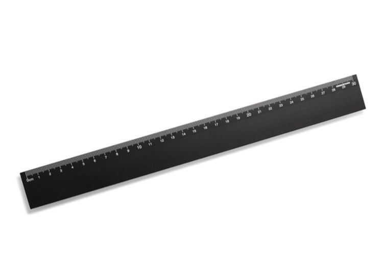 Linjal i aluminium, 30 cm, DESKSTORE SIZE BLACK, Svart i gruppen Förvaring / Kontorsmaterial hos SmartaSaker.se (41643)