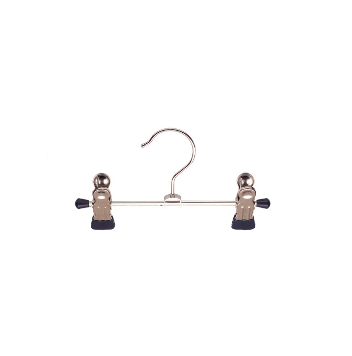 Liten Galge för kjol eller byxor, Metall, MAWA KLAMMERN CLIP, 17 cm, Silver / svart i gruppen Förvaring / Garderobsförvaring / Galgar och hängare hos SmartaSaker.se (41648)