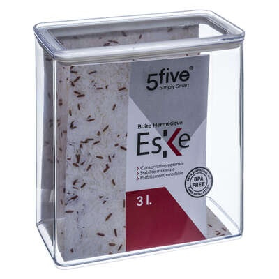 Lufttät behållare, Rektangulär, 3 L, ESKE LARGE, 20,4 x 10,4 x H 20,5 cm, Klar / Vit i gruppen Förvaring / Köksförvaring / Förvaringslådor och burkar / Eske hos SmartaSaker.se (41698)