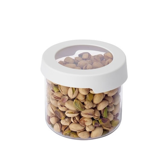 Lufttät behållare, Rund, Liten, 0,75 Liter, VISION, Ã˜ 11,5 x H 10 cm, Klar / Vit i gruppen Förvaring / Köksförvaring / Förvaringslådor och burkar / SmartStore hos SmartaSaker.se (41701)