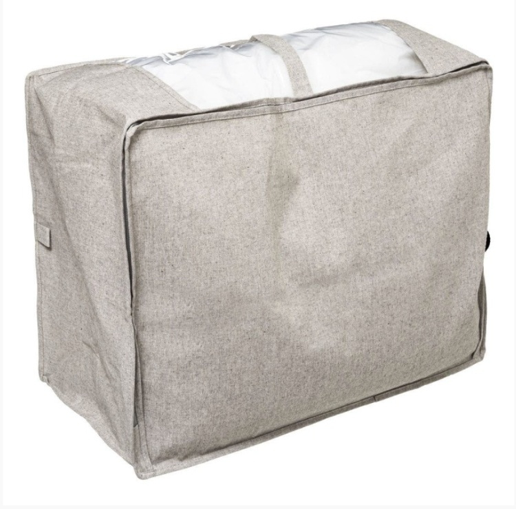 Låda / Väska för täcken, Mjuk, ORGA STORAGE BAG, 60 x 30 x H 45 cm, Beige-grå i gruppen Förvaring / Förvaringslådor hos SmartaSaker.se (41715)