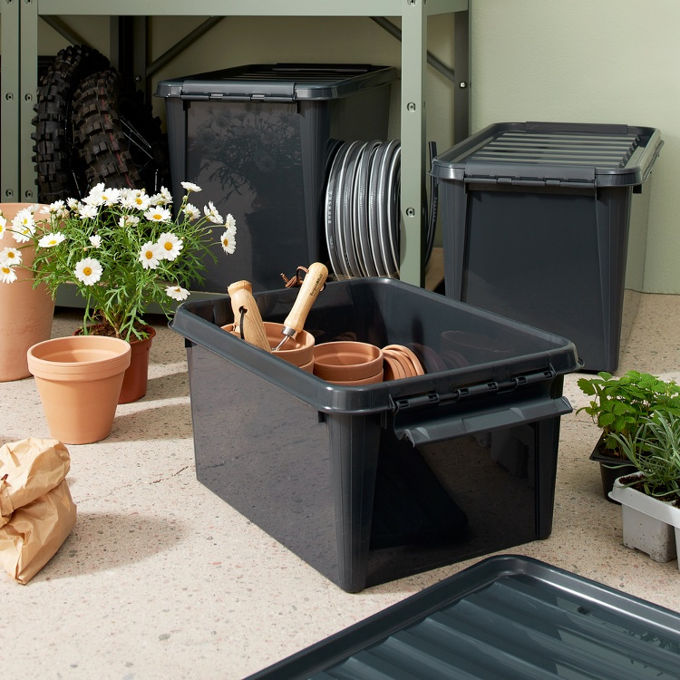 Låda av återvunnen plast, SMARTSTORE 31L RECYCLED, 50 x 39 x H 26 cm, Mörkgrå i gruppen Förvaring / Förvaringslådor / SmartStore förvaringslådor hos SmartaSaker.se (41723)