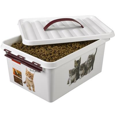 Låda för Djurfoder med handtag, 15 L, PET STORAGE MEDIUM, 40 x 30 x H 18cm, Vit / Vinröd i gruppen Förvaring / Köksförvaring / Förvaringslådor och burkar hos SmartaSaker.se (41732)