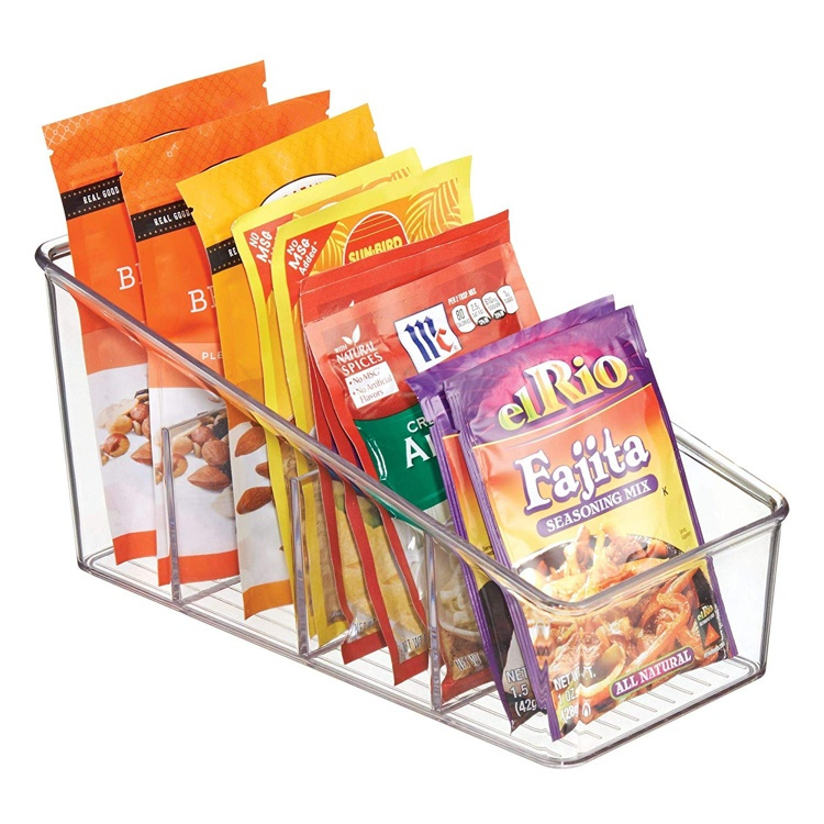 Låda för kryddpåsar, 4 fack, PACKET ORGANIZER, 13 x 27 x H 13 cm, Transparent i gruppen Förvaring / Köksförvaring / Förvaringslådor och burkar hos SmartaSaker.se (41746)