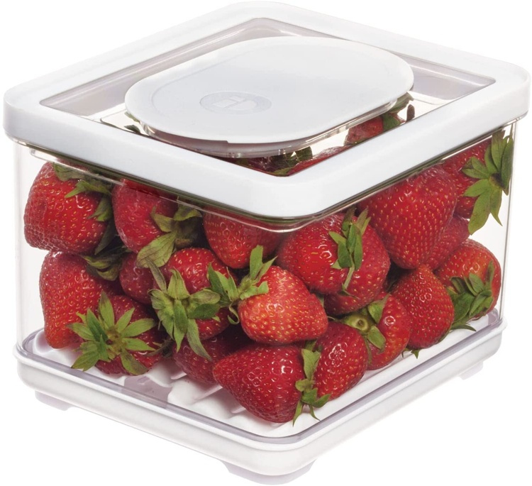 Låda för kylen, Antimikrobiell, ID FRESH SMALL PRODUCE BIN, 16,5 x 19 x H 14 cm, Klar / Vit i gruppen Förvaring / Köksförvaring / Kylskåpsförvaring hos SmartaSaker.se (41750)