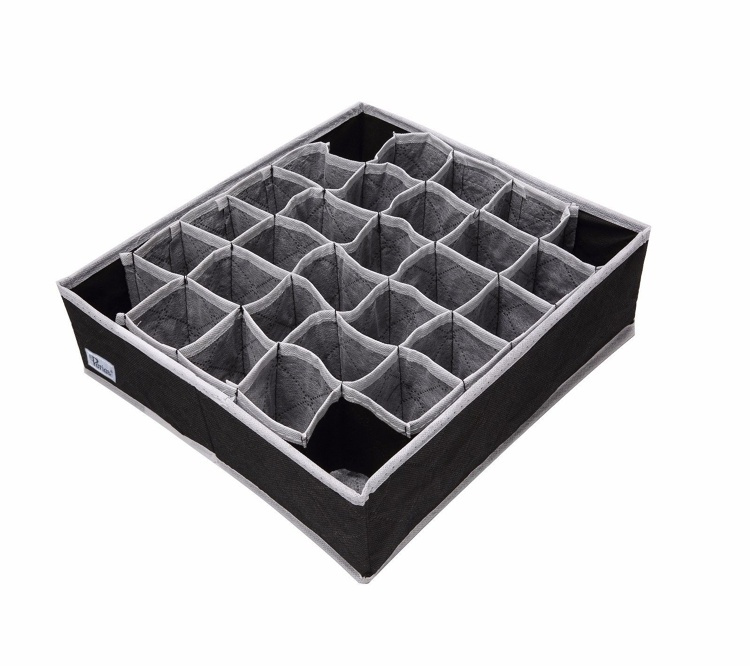 Låda för sortering, tyg, 30 Fack, OLA DRAWER ORGANISER, 34 x 32 x H10cm, Mörkgrå i gruppen Förvaring / Garderobsförvaring / Sorteringslådor hos SmartaSaker.se (41767)
