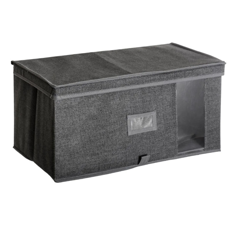 Låda i tyg med lock, ORSO STORAGE BOX XL, 50 x 30 x H 25 cm, Mörkgrå i gruppen Förvaring / Förvaringslådor hos SmartaSaker.se (41773)