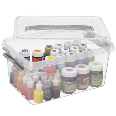 Låda med handtag, 6 Liter, Q-LINE BOX, 30,7 x 20 x H 14,3 cm, Klar / Silvergrå i gruppen Förvaring / Förvaringslådor hos SmartaSaker.se (41780)