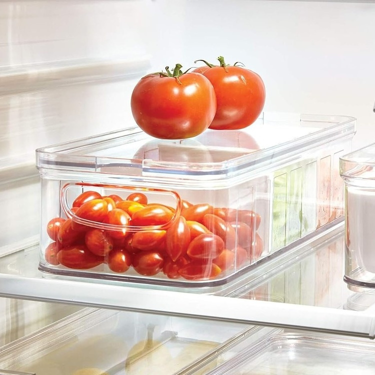 Låda med lock och avdelare, CRISP DIVIDED BIN, 16,5 x 38,1 x H 9,5, Klar i gruppen Förvaring / Köksförvaring / Kylskåpsförvaring hos SmartaSaker.se (41811)