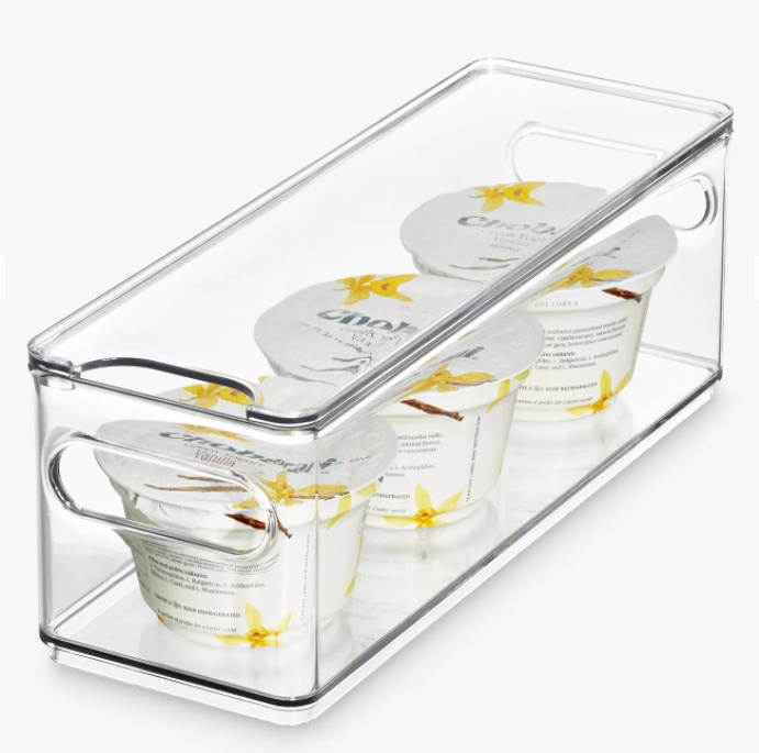 Låda med lock, Långsmal, THE HOME EDIT NARROW BIN, 10,2 x 30,5 x H 10,8 cm, Transparent i gruppen Förvaring / Köksförvaring / Kylskåpsförvaring hos SmartaSaker.se (41814)